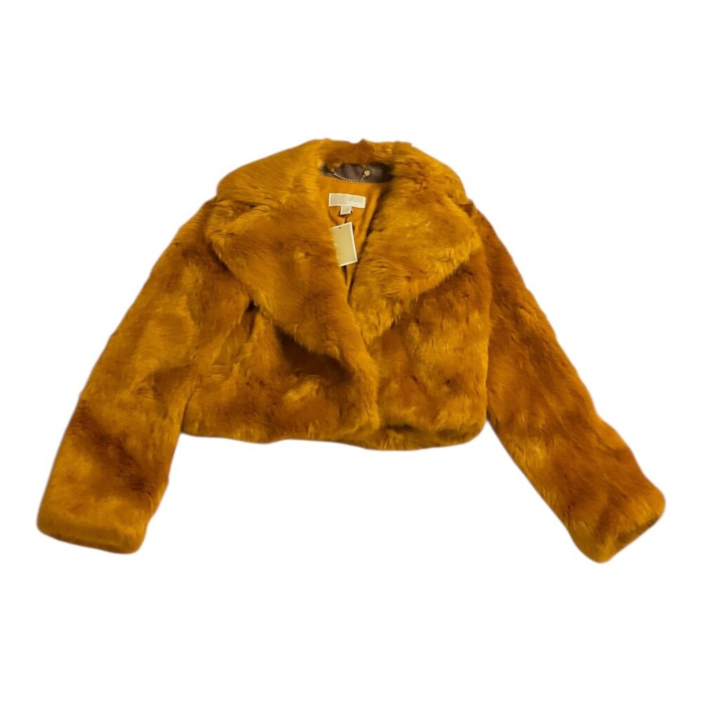 Michael Kors Faux Fur Coat-Selena Gomez Mabel’s Orange Fur Jacket-Women’s
